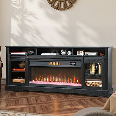 HOMCOM Modern Electric Fireplace TV Stand for TVs Up to 80 Inches