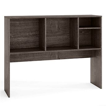 Costway Computer Desktop Bookcase Countertop Storage Bookshelf Organizer with 4 Cubbies Oak