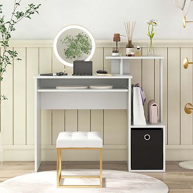 Costway Home Office Computer Desk Space-saving Study Writing Desk with Keyboard Tray