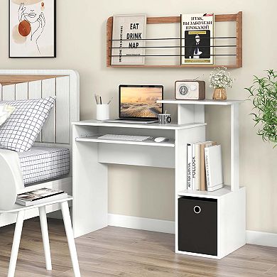Costway Home Office Computer Desk Space-saving Study Writing Desk with Keyboard Tray