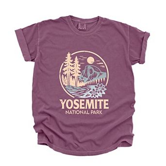 Yosemite National Park Two-Toned Circle - Women's Garment Dyed Graphic T-Shirt