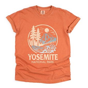 Yosemite National Park Two-Toned Circle - Women's Garment Dyed Graphic T-Shirt