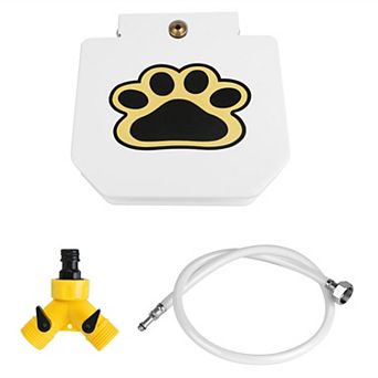 Outdoor Dog Water Fountain Step-On Dispenser with Paw Pedal for Fresh Drinking Water & Playtime