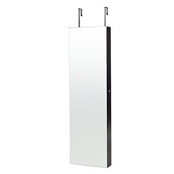 Costway Mirrored Jewelry Cabinet Jewelry Organizer w/2 LED Lights