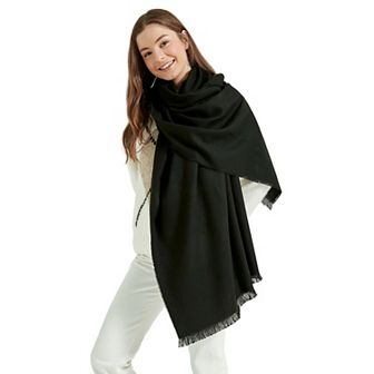 Women's Thick Shoulder Wrap Scarf with Self-Fringe