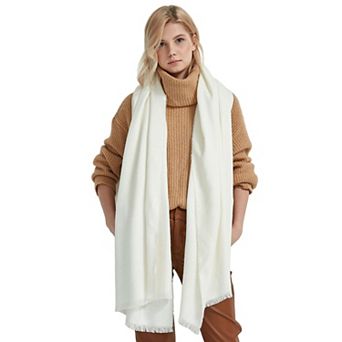 Women's Thick Shoulder Wrap Scarf with Self-Fringe