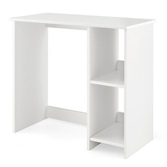 Costway 31.5" Computer Desk for Small Space Simple Style Workstation Desk with with Shelves White