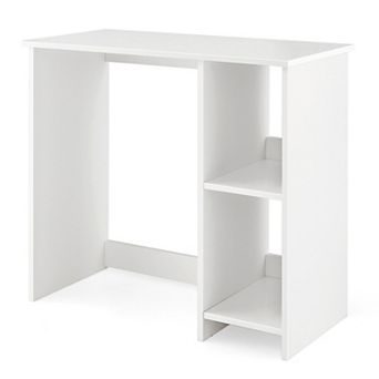 Costway 31.5" Computer Desk for Small Space Simple Style Workstation Desk with with Shelves White