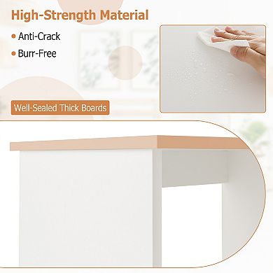 Costway 31.5" Computer Desk for Small Space Simple Style Workstation Desk with with Shelves White