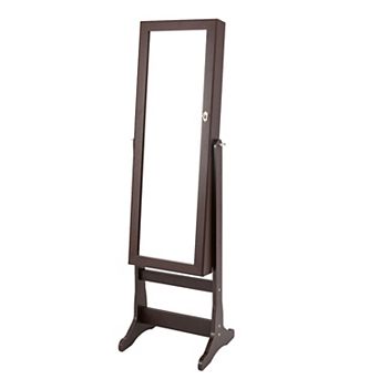 Costway Mirrored Jewelry Cabinet Organizer Storage Stand with LED Lights Clearance