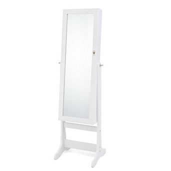 Costway Mirrored Jewelry Cabinet Organizer Storage Stand with LED Lights Clearance