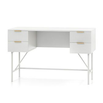 Costway 48" Computer Desk with 4 Drawers Storage Metal Frame Modern Study Writing Desk