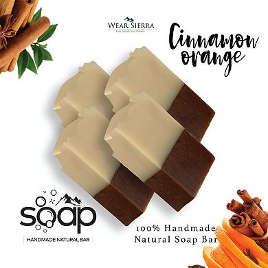 Handmade Cinnamon and Orange Bar 4 Pack Soap, Men & Women Natural Soap