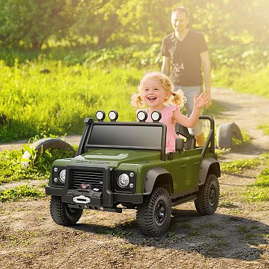 Qaba Kids Electric Car, Land Rover Licensed Off-Road Ride On Car