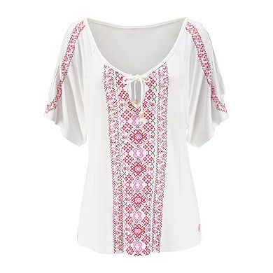 Lascana Women's Cold Shoulder Print Top