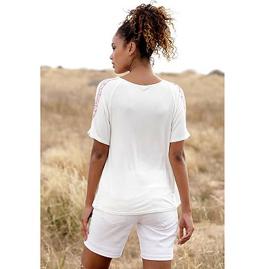 Lascana Women's Cold Shoulder Print Top