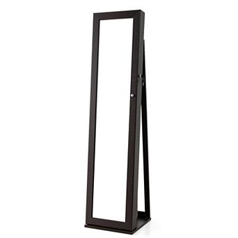 Costway Mirrored Jewelry Cabinet Lockable Standing Storage Organizer