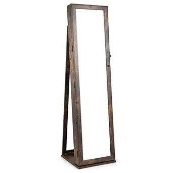 Costway Mirrored Jewelry Cabinet Lockable Standing Storage Organizer