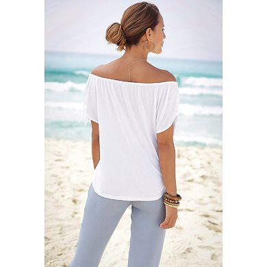 Lascana Women's Loose Cut Shoulder Tie Detail Top