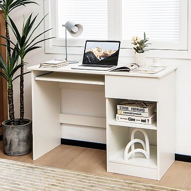 Costway Computer Desk Home Office Workstation Study Laptop Table w/Keyboard Tray Drawer