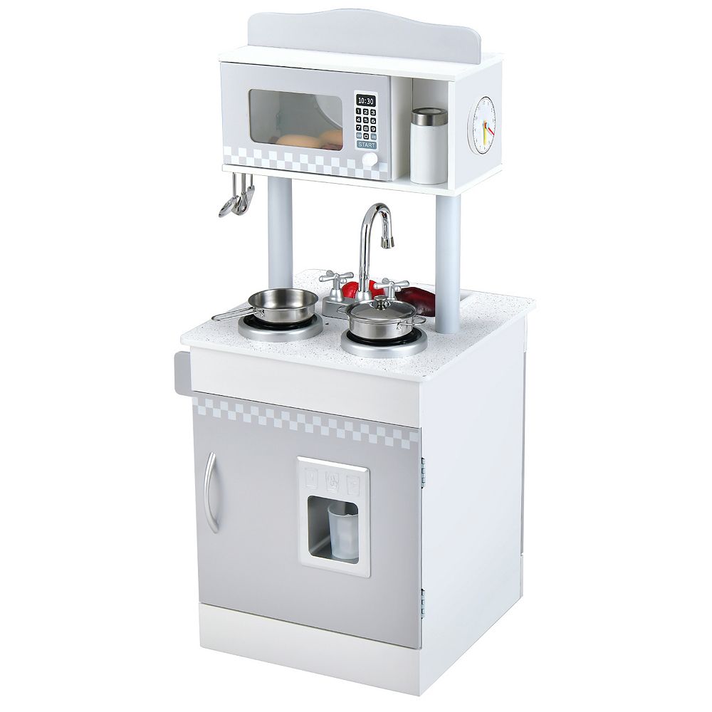 Costway Kids Kitchen PlaySet Pretend Wooden Play Kitchen with ...