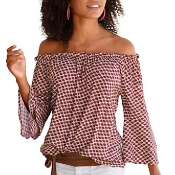 Lascana Women's Printed Off Shoulder Top