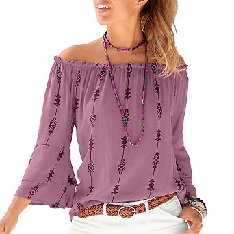 Lascana Women's Printed Off Shoulder Top