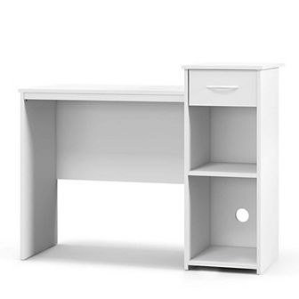 Costway Computer Desk with Drawer Modern Laptop PC Desk with Adjustable Shelf Cable Hole