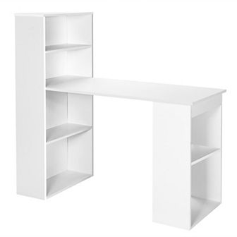 Costway Computer Desk Writing Workstation Office w/6 tier Storage Shelves