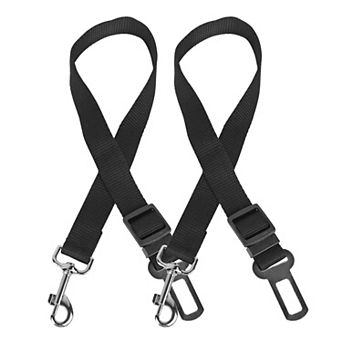 2-Pack Adjustable Pet Seat Belt Leash for Dogs & Cats Car Safety Harness Strap Nylon