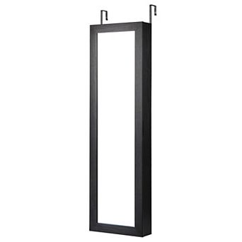 Costway Jewelry Cabinet Wall or Door Mounted Jewelry Armoire with Full-Length Mirror