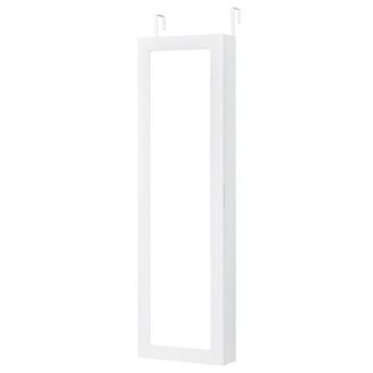 Costway Jewelry Cabinet Wall or Door Mounted Jewelry Armoire with Full-Length Mirror