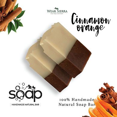 Handmade Cinnamon and Orange Bar 2 Pack Soap, Men & Women Natural Soap