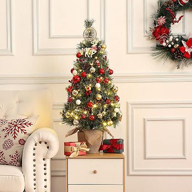 3ft LED Tabletop Christmas Tree with 78 Lighting/ Pine Cones, Berries & 8 Light Modes