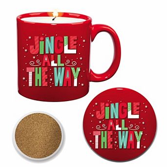 COURTSIDE MARKET Jingle All The Way Snickerdoodle Candle Mug & Coaster Set