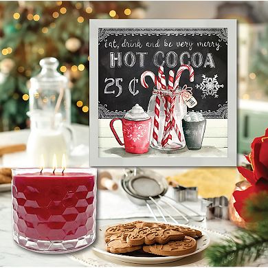 COURTSIDE MARKET Candy Cane Peppermint Framed Artboard & Candle Set of 3 Candle