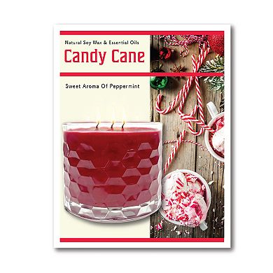 COURTSIDE MARKET Candy Cane Peppermint Framed Artboard & Candle Set of 3 Candle
