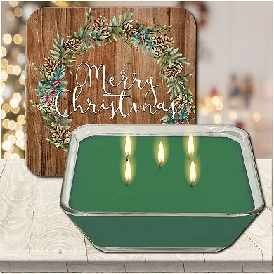 COURTSIDE MARKET Cotton & Greens Evergreen Artboard Lid Candle