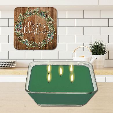 COURTSIDE MARKET Cotton & Greens Evergreen Artboard Lid Candle