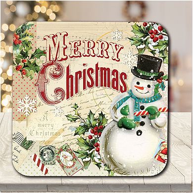 COURTSIDE MARKET Christmas Snowman Brown Sugar Vanilla Artboard Lid Candle