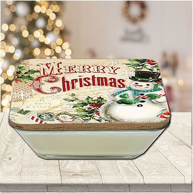 COURTSIDE MARKET Christmas Snowman Brown Sugar Vanilla Artboard Lid Candle