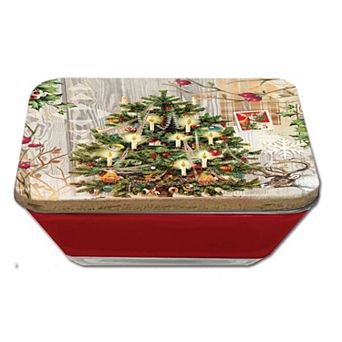 COURTSIDE MARKET Holiday Tree Gingerbread Cookies Artboard Lid & Candle