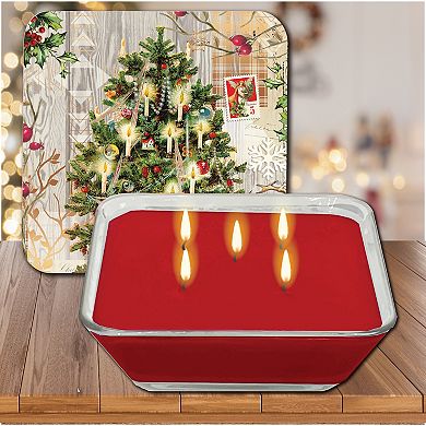 COURTSIDE MARKET Holiday Tree Gingerbread Cookies Artboard Lid & Candle