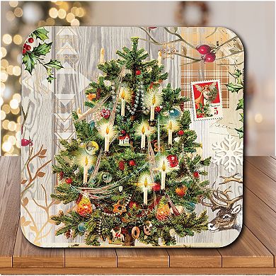 COURTSIDE MARKET Holiday Tree Gingerbread Cookies Artboard Lid & Candle