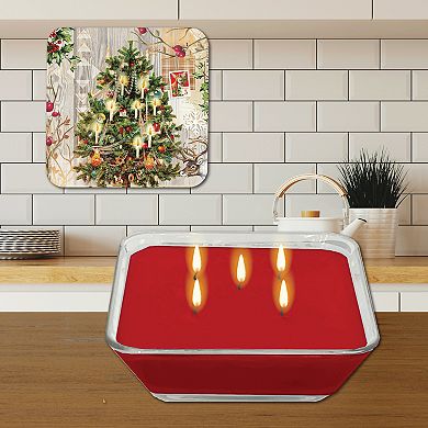COURTSIDE MARKET Holiday Tree Gingerbread Cookies Artboard Lid & Candle