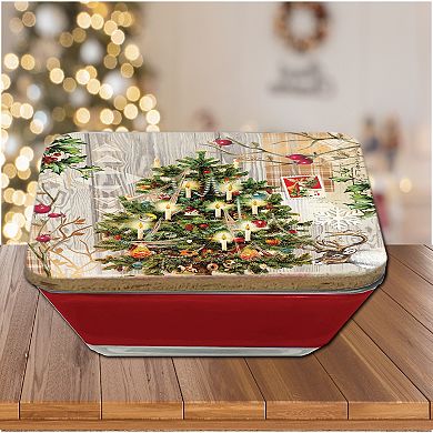 COURTSIDE MARKET Holiday Tree Gingerbread Cookies Artboard Lid & Candle