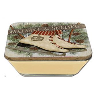 COURTSIDE MARKET Ice Skates Evergreen Artboard Lid Candle