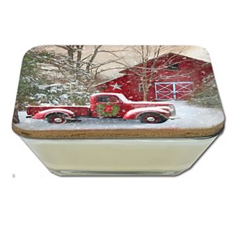 COURTSIDE MARKET Barn with Truck Brown Sugar Vanilla Artboard Lid Candle