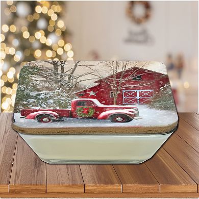 COURTSIDE MARKET Barn with Truck Brown Sugar Vanilla Artboard Lid Candle