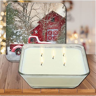 COURTSIDE MARKET Barn with Truck Brown Sugar Vanilla Artboard Lid Candle